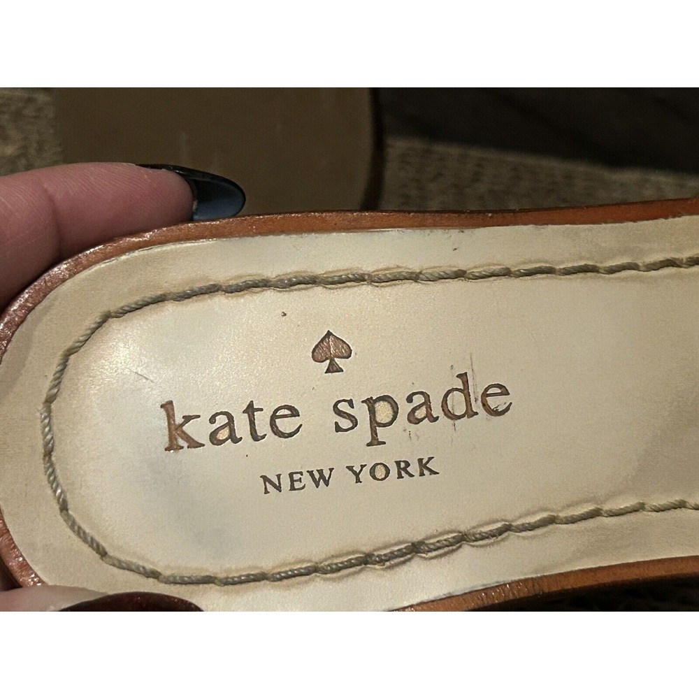 KATE SPADE tasseled‎ Fringe sandals with Gold Accent women's USA 7.5 M - Picture 7 of 7